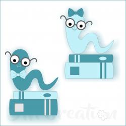 Stanzschablone - Bücherwurm